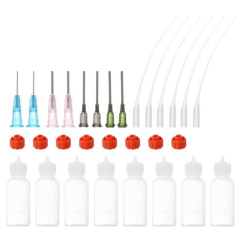 PATIKIL 1 Oz 精密コーターボトル 精密アプリケーターボトル 8個 30ml ニードル先 押出ボトル 小さなスクイーズボトル ミニニードルボトルキャップ ガンオイル 接着剤 DIY エアクラフト タイ