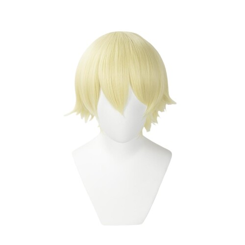 YukiHalolj メンズ ライトイエロー ウィッグ 男女両用 耐熱 ふわふわ 毛 かつら 万用型 コスプレ?装用 ウィッグ ファイバー コスチューム イベン...