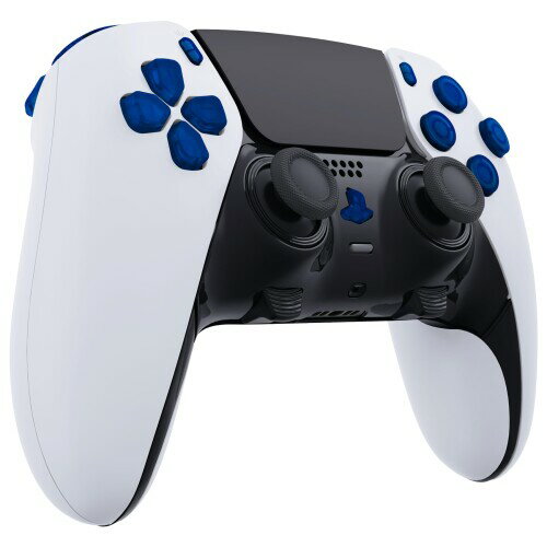 eXtremeRateのps5 edgeコントローラーに対応用クリア素材交換フルボタンセット Dパッド、シェアオプション、ホーム、フェイスボタンとR1、L1、R2、L2トリガー、コントローラーはありません