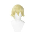 YukiHalolj メンズ ライトイエロー ウィッグ 男女両用 耐熱 ふわふわ 毛 かつら 万用型 コスプレ?装用 ウィッグ ファイバー コスチューム イベン...