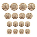 ブレザー ボタン 16個セット 直径15mm/20mm/25mm メタルボタン 交換 補修 学生服/スーツ/コートなど 洋服用 アクセサリー DIY 手作り (...