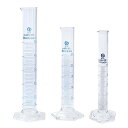PATIKIL 10 25 50ml 3.3 ホウケイ酸ガラスメスシリンダーセット 六角ベースブルー目盛りシリンダー ラボ家庭用 クリア