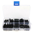 Ren He カセット180個 ブラック M3ねじ ナット六角スペーサー ナイロンねじ キット