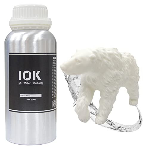 SK本舗 光造形 LCD DLP 3Dプリンター用 10K 水洗いレジン (500g, Snow White)