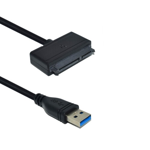 NUZAMAS USB 3.0 to SATA SSDハードディスクアダプタ、2.5インチハードドライブに接続、CDおよびDVDドライバ、UASP対応外部変換ケーブル、50 cmケーブル、エルボ接続