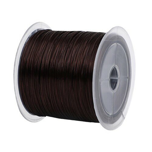 オペロンゴム ブレスレット用 茶色 太さ0.8mm 約50m巻 弾力紐 水晶の線 ブレスレット作成 修理 DIY ビーズステッチ糸 伸びる 通しワイヤー コード 伸縮 ストレッチ 手芸 手作り アクセサリ