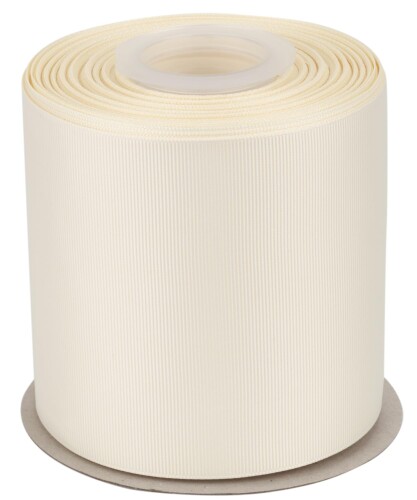幅 100mmソリッドアイボリーグログランリボン、ギフトラッピング、裁縫、ヘアアクセサリー、結婚式の装飾に最適 - 22メートル/巻