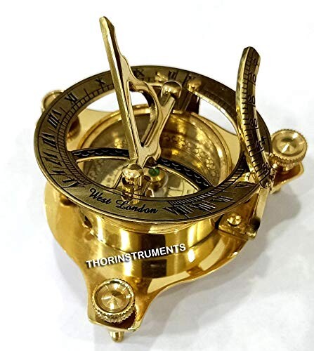 アンティークスタイル ヴィンテージ 真鍮 日時計 コンパス 海洋 航海 日時計 コンパス 素朴なヴィンテージ ホームデコレーション ギフト