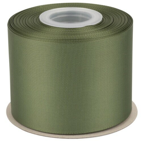 幅 75mmソリッドモスグログランリボン、ギフトラッピング、裁縫、ヘアアクセサリー、結婚式の装飾に最適 - 22メートル/巻