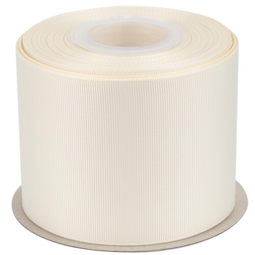幅 75mmソリッドアイボリーグログランリボン、ギフトラッピング、裁縫、ヘアアクセサリー、結婚式の装飾に最適 - 22メートル/巻