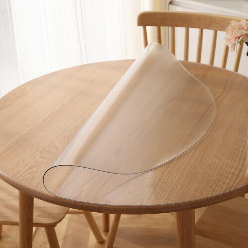 テーブルクロス ビニール 円形 エンボス加工 直径40cm 厚さ1.5mm テーブルクロス 丸 PVC製 デスクマット 円形 ビニール デスクマット マット テーブルカバー 汚れ防止 撥水加工 耐熱 カスタ