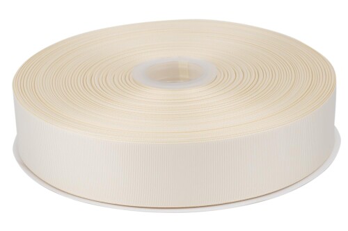 幅 38mmソリッドアイボリーグログランリボン、ギフトラッピング、裁縫、ヘアアクセサリー、結婚式の装飾に最適 - 91メートル/巻