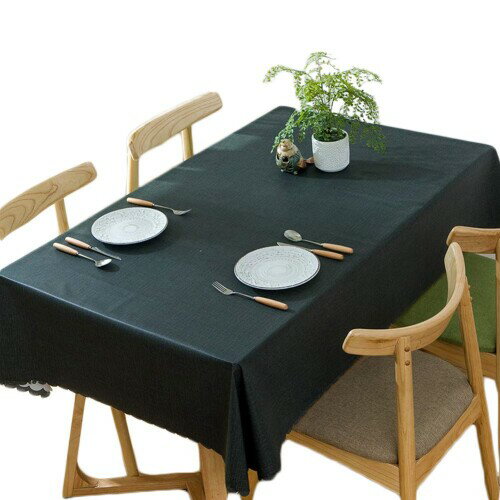 Meioro テーブルクロス テーブルカバー PVC製 防水 撥水加工 耐熱 汚れ防止 手入れ簡単 インテリア用品 多用途 4色選択 サイズ選択可能 (ブラック, 120*180)