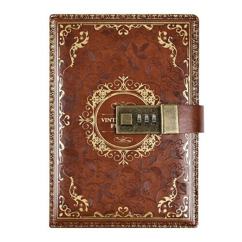 鍵付きノート アンティーク B6 鍵付き パスワード 日記帳 手帳 ダイアリー 防水PU レトロスタイル おしゃれ 秘密ノート ビジネス 進学 誕生日 プレゼン...