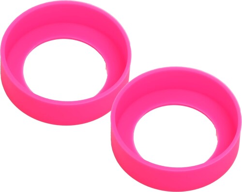 真空断熱ケータイマグ用 シリコンカバー 底キャップ 水筒 保護カバー 滑りにくい 騒音や傷防止 シリコン製 65mm 蛍光ピンク 2個セット オーディオファン
