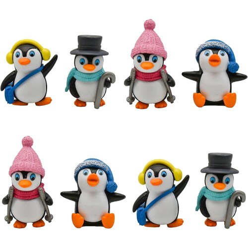 8個 かわいい ペンギン 動物 樹脂 置物 風景 庭の装飾 面白い 装飾彫刻像 池 フィギュア 飾り物 小さな 彫像 ミニチュア 装飾品 工芸品 ギフト DIY...