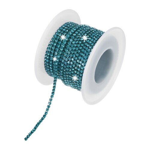 M METERXITY 水晶ラインストーンクローズチェーン 2mm 10ヤードシングルロートリミングクローチェーン 水晶クローカップチェーンロール 裁縫クラフト/DIY装飾/宝石クラフト用