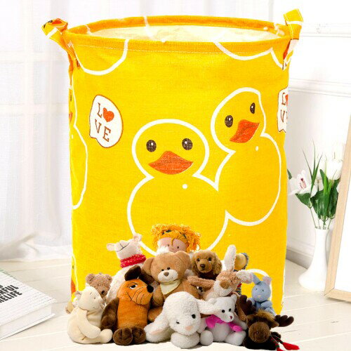 リタ商会 ぬいぐるみ おもちゃ収納バケツ 大容量 40×40×50cm 折りたたみ式 収納袋 グレー シンプル イ..