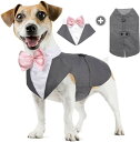 QUEENMORE ハロウィン 犬用コスチューム ペットスーツ タキシード ドッグウェア 犬服 ペット用品 犬の服 犬用 パーティー お誕生日 バースデー 犬 服 おしゃれ グレー 冠婚葬祭 結婚式 イベ