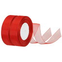 PATIKIL リボン 25mm 手芸 ラッピング オーガ ンジーリボン 縦長:45m 無地 アクセサリー クリスマスラッピング 花束 オーナメント 招待状 装...