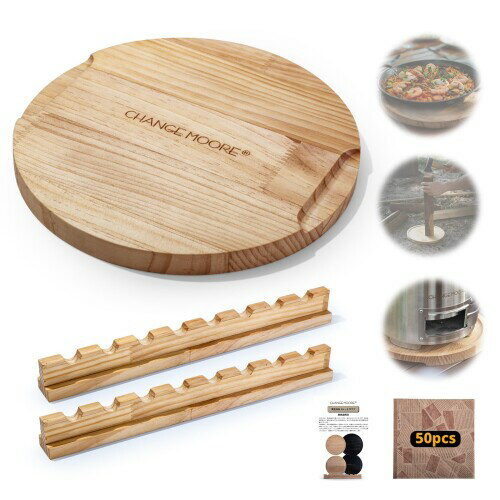 CHANGE MOORE 松木ストーブディスクパッド 薪割り台 デスクトップ保護 マット巾50枚付き アウトドアキャップ つり銭受け皿 小物を預かる皿 トレイ ( 25cm-原木色)