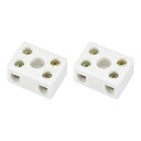 Rebower 2W5Hセラミック端子台 ポーセリンセラミックワイヤ接続 (電力配布 暖房 照明用) - 29.2x21.2x15.2mm / 2個入り