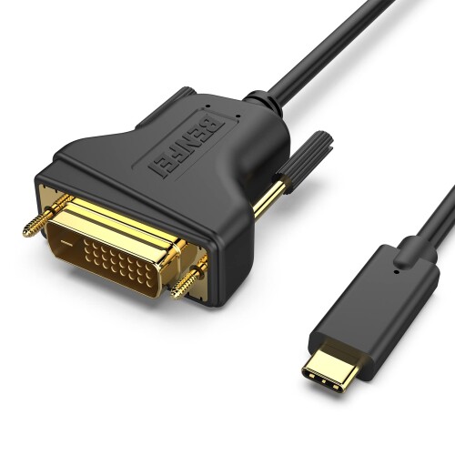 BENFEI 1.8m USB Type C - DVI ケーブル 1080p Full HD タイプC to DVI 変換アダプタ Thunderbolt 3/4 互換 USB C - DVI ケーブル iPhone 15 Pro/Max, MacBook Pro/Air 2023, iPad Pro, iMac, S23, XPS 17 などに対応…