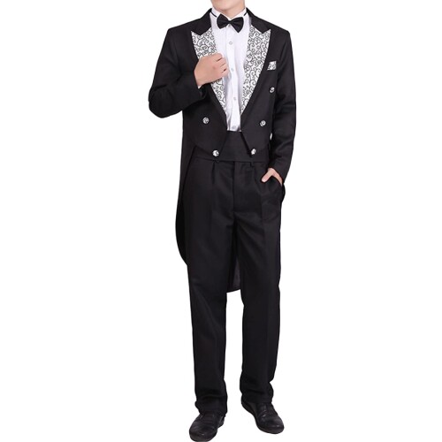 (LanBuff) メンズ 正式スーツ マジシャン服 燕尾服 タキシード 蝶ネクタイ フォーマル 着物 紳士服 アゲハ コスプレ 新郎服 結婚式 演出会 コスチ...