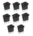 12Vロックスイッチ8個セット(4色)SPST極性3ピンタイプ-バイク...(4)