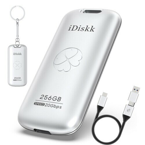 iDiskk OtSSD 256GB USB3.2 Gen2*2 Ǎݍő2000MB/b (20Gbps) yʏ^ |[^u OSSDhCuEXg[W Type-C/USB-ÃfoCX/Macbook/Android/PC/^ubgPC/m[gp\R ȂǑ