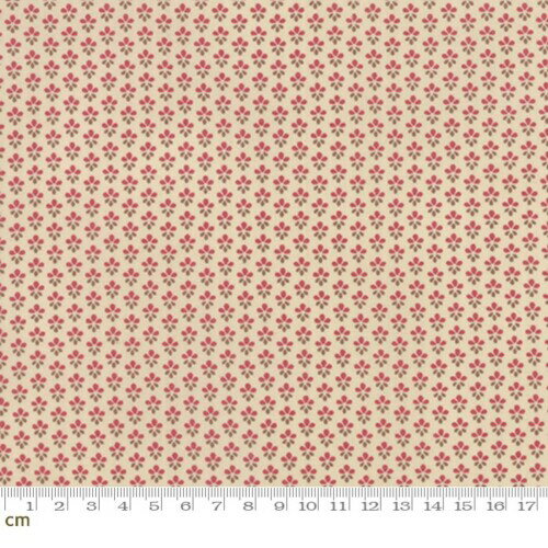 moda 13694-16 小花柄 シーチング 生地 手芸用 オフホワイト (生地巾110cm×100cm)