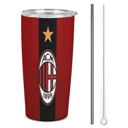 マグカップ サッカー チ?ム ストロー&ストローブラシ付き コーヒーカップ 600ML コンビニカップ Blosun タンブラー ステンレス製 保冷 保温 車用 蓋付き 持ち運び 水筒 大容量 直飲み