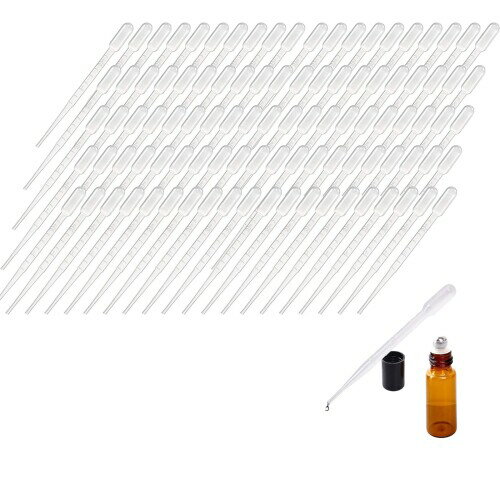 (LUYING) スポイト 1回限り プラスチック製 100本 1ml 透明ピペット ロングスケール ロングスケール 自..