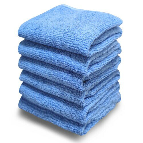 NiKiByshマイクロファイバー クリーニングクロス ぞうきん 30×30cm キッチンタオル ふきん 雑巾 掃除 洗車 台拭き 多機能 吸水 速乾 ブルー 6枚入り