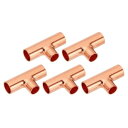 PATIKIL 銅 継手 8x6.35x8mm内径 縮小T字銅継手 5個 99.9%3 ウェイ純銅パイプチューブコネクタアダプタ減速機 熱溶接続付き
