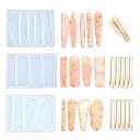 Kingsie ヘアピン シリコンモールド 3種類セット しずく 長方形 三角形 レジン型 ヘアクリップ 金具10本付き レジンモールド UVレジン 抜き型 手...