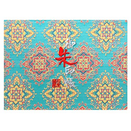 千糸繍院 御朱印帳WL西陣織 金襴装丁/刺繍文字 蛇腹式48ページ 見開き大判 (銀色刺繍文字／生成り本文)