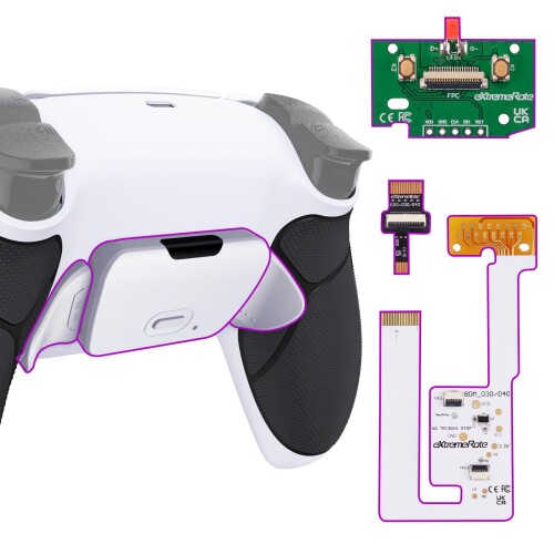 eXtremeRate ps5コントローラーBDM-030&BDM-040&BDM-050に対応用プログラム背面パドルプラスティック製RISE V3リマップキット、ps5コントローラーに対応用アップグレードボードとラバー付き再設計