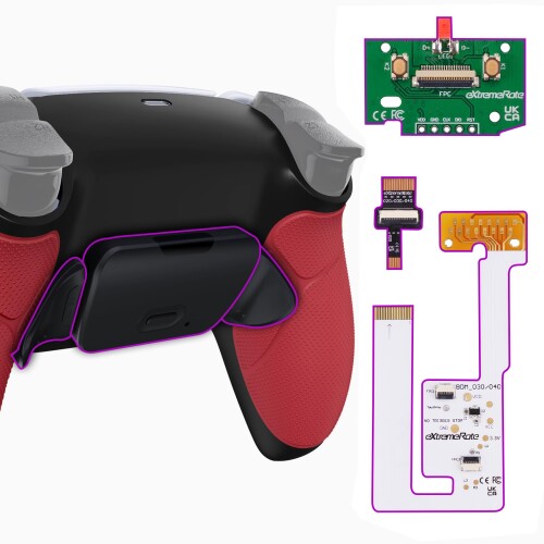 eXtremeRate ps5コントローラーBDM-030&BDM-040&BDM-050に対応用プログラム背面パドルプラスティック製RISE V3リマップキット、ps5コントローラーに対応用アップグレードボードとラバー付き再設計