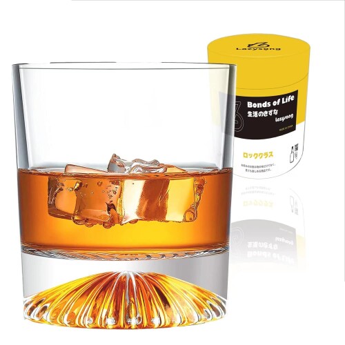 Lazysong 父の日 ウイスキーグラス ロックグラス ブランデー ういすきーぐらす クリア 2103 300ml