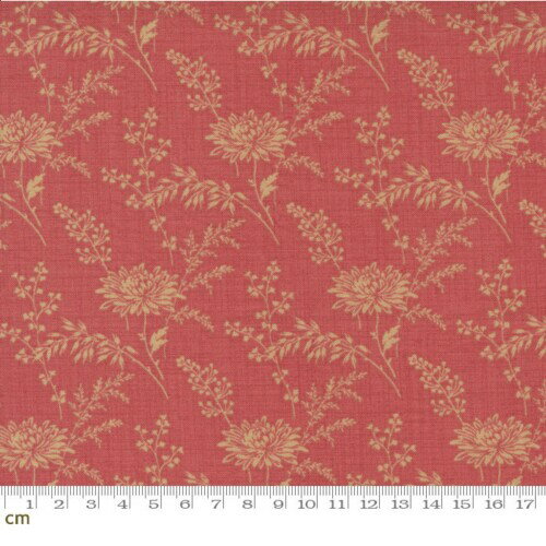 moda 13914-13 花柄 シーチング 生地 手芸用 レッド (生地巾110cm×100cm)