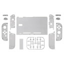 eXtremeRate Switchに対応用カスタムDIY交換ケースシェル、クリア素材のSwitchコンソールに対応用バックプレート、NSに対応用ジョイコンホルダーハンドルコントローラーハウジング、フルボ