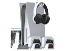 ElecGear PS5縦置きスタンドおよび冷却ファン、DualSenseワイヤレスコントローラー充電器ドック、プレイステーションPlayStation 5およ...