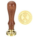 PATIKIL アルファベットx ワックスシールスタンプ イニシャルレター シーリング ワックススタンプ 古典的なレトロ 取り外し可能 ブラスヘッド 木製ハンド...