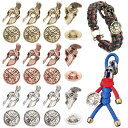 UNICRAFTALE24個 3色 合金ビーズ ボタンとチャーム EDCコード ランヤード ブレスレット キーチェーン ビーズ シールドボタン スパルタン ヘル...