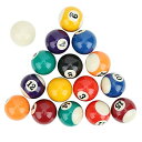 ミニビリヤードボール、38 mmビリヤードボール、15個の番号付きボール、1個の白いボールミニプールテーブルゲームルーム、バースポーツレクリエーションゲーム用のミニプールテーブ
