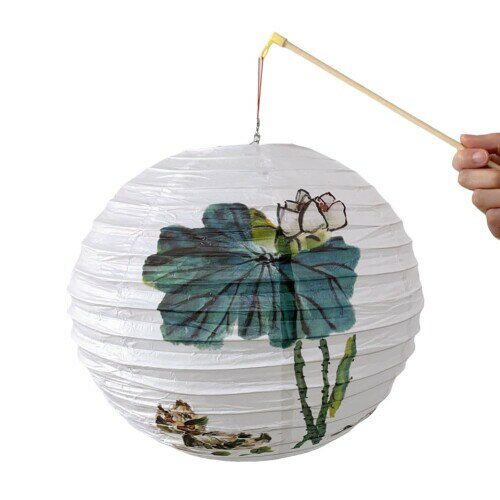 提灯 お盆飾り ちょうちん お盆提灯 LEDライト ビワ柄 蓮華柄 祭り 神社 寺 飾り用 led 女の子 レディ..