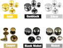 Utoolmart 革リベット レザーリベット ベーシック 両面リベット 8mm 20個入り 両面カシメ レザーボタン ライトゴールド カシメ金具 炭素鋼レザー...