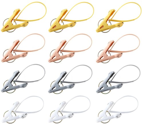 koundeneko 洗濯バサミ ひも付き フィットピンチ 12個入り 物干し竿対応 防風 滑り止め 強力 洗濯ピン..