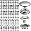60組入ステンレス鋼バネホックジャンパーホックレザークラフトDIY 手作 (12.5mm 203シルバー)